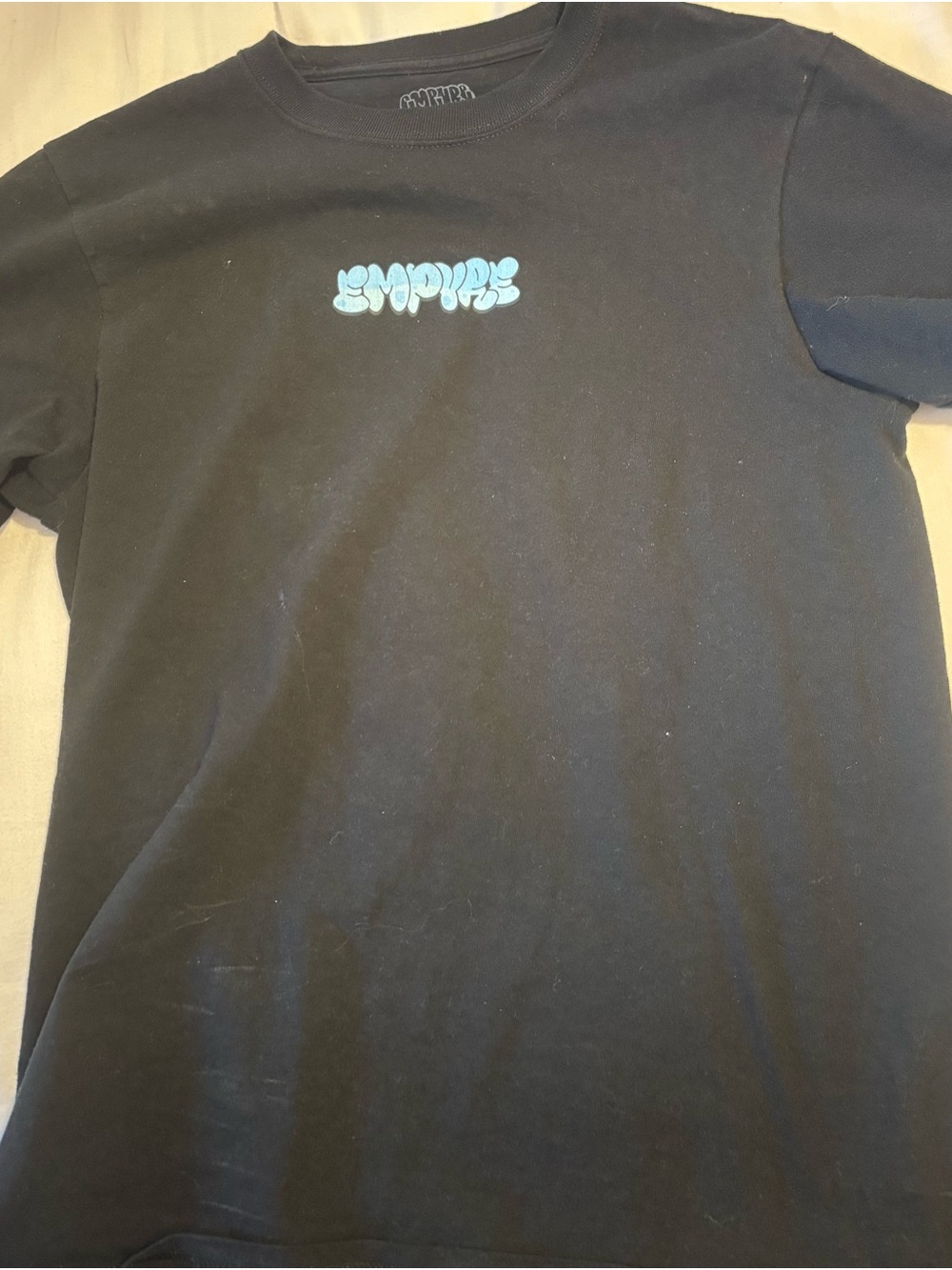 Empyre Black Short Sleeve Tee with Light Blue Bubble Logo